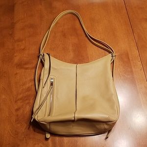 Clark's leather bag purse backpack camel
